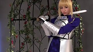 Cosplay asian babe fingered and fucked