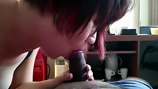 morning wet blowjob ending in her mouth