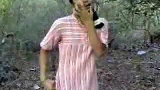 indian teenage babe fucking very hardly with in forest