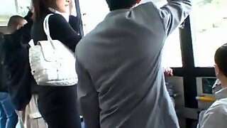 Touching a Sexy Asian's Butt in The Bus