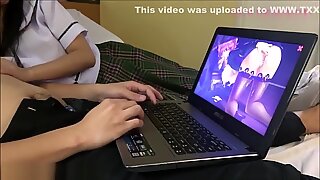 Estudante do ensino médio filipinas jogando jogo nutaku c/ colega ganha esporradela interna