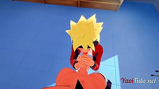 Boruto Naruto - POV Kiba x Boruto Handjob, Blasen &_ Anal mit Creampie und Sperma im Mund - Yaoi 3D