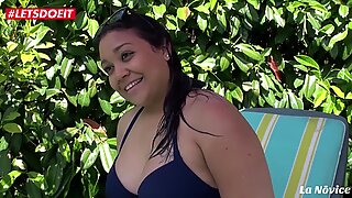 LETSDOEIT - Amateur French BBW gets Kinky at The Pool